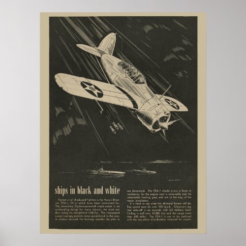 1938 Aviation Navy Airplane Design Art Print