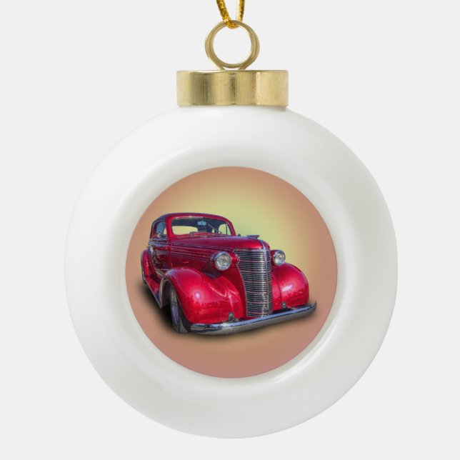 1938 CHEVROLET CERAMIC BALL CHRISTMAS ORNAMENT (Front)