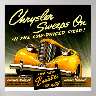 1938 Chrysler Sweeps On Poster