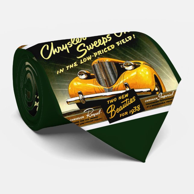 1938 Chrysler Sweeps On print Neck Tie (Rolled)