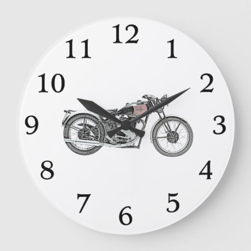 1938 Excelsior Warrior Motorcycle Art Motorbike Large Clock