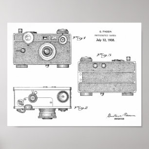 1938 Vintage Camera Patent Art Drawing Print