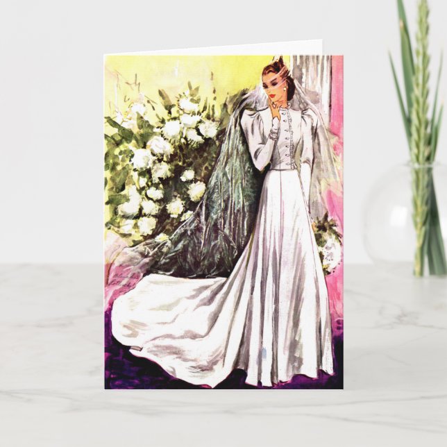 1938 wedding gown print card (Front)