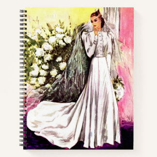 1938 wedding gown print notebook