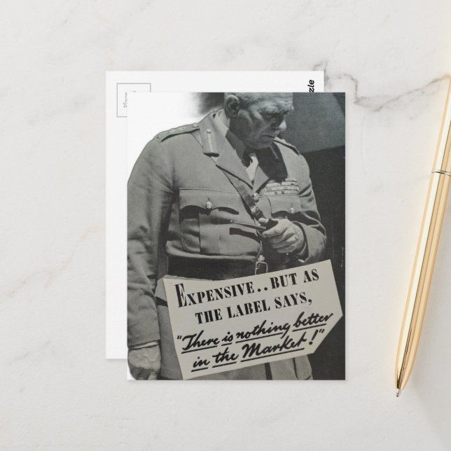 1939 Black and White Expensive Man Collage Postcard (Front/Back In Situ)