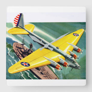 1939 Boeing 915 Square Wall Clock