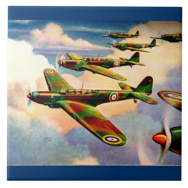 1939 British Fairey Junior Medium Bomber Ceramic Tile (Front)