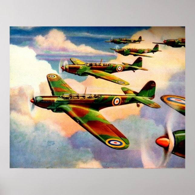 1939 British Fairey Junior Medium Bomber Poster (Front)