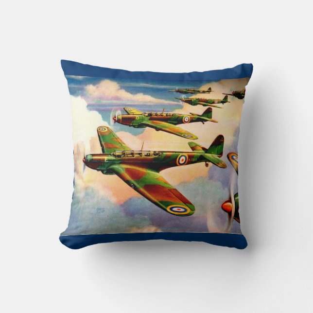 1939 British Fairey Junior Medium Bomber Throw Pillow (Front)
