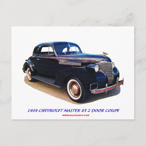 1939 CHEVROLET MASTER 85 2 DOOR COUPE POSTCARD