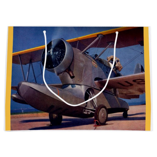 1939 Grumman F-2 aircraft Large Gift Bag (Front)