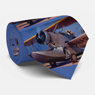 1939 Grumman F-2 aircraft print Neck Tie