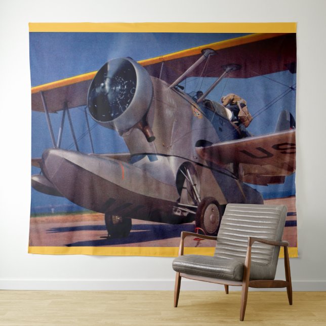1939 Grumman F-2 aircraft Tapestry (In Situ (Horizontal))