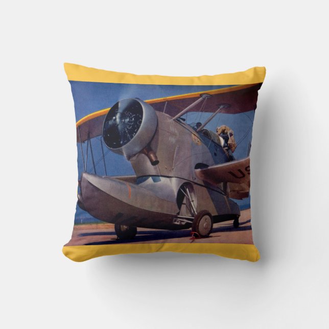 1939 Grumman F-2 aircraft Throw Pillow (Front)
