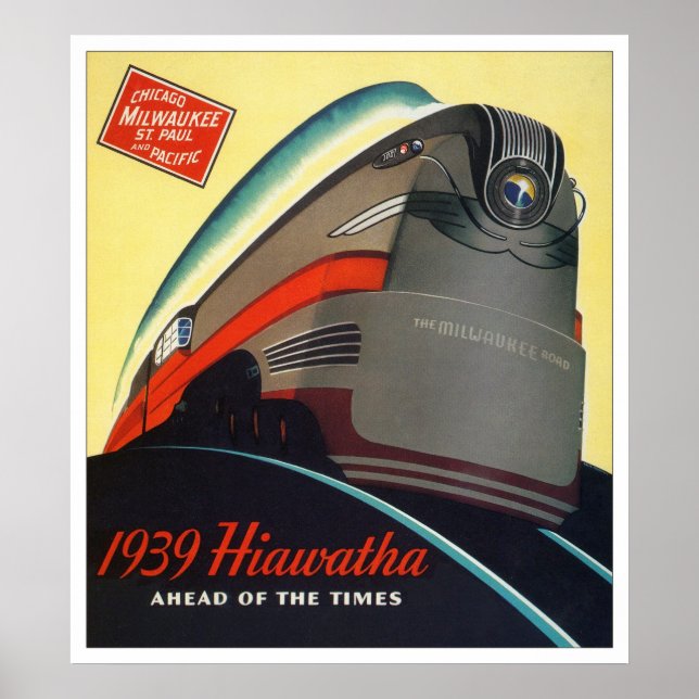 1939 Hiawatha Locomotive Poster (Front)