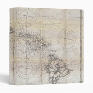 1939 Japanese Map of Hawaii Pearl Harbor 3 Ring Binder