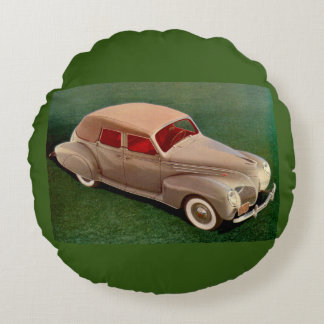 1939 Lincoln Zephyr Round Pillow