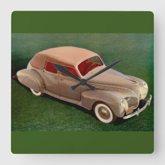 1939 Lincoln Zephyr Square Wall Clock