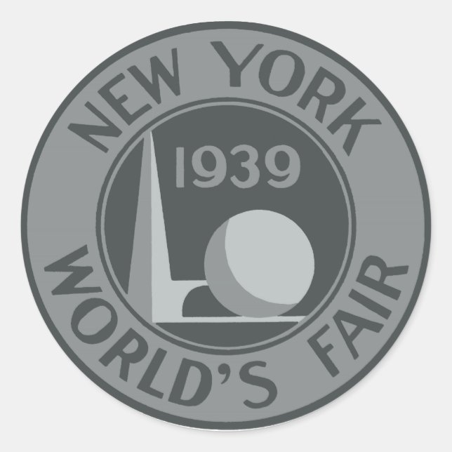 1939 New York World's Fair Classic Round Sticker (Front)