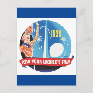 1939 New York's World's Fair Vintage Travel Poster Postcard