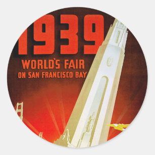 1939 World Fair San Francisco Classic Round Sticker