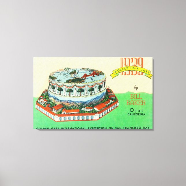 1939 Worlds Fair Cake by Bill Baker in Ojai Canvas Print (Front)
