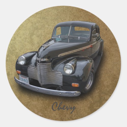 1940 CHEVROLET 2 CLASSIC ROUND STICKER