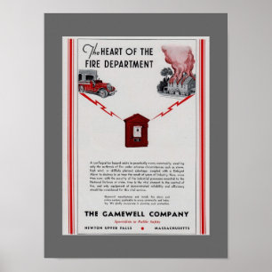 1940 Gamewell Fire Box advertisement Poster