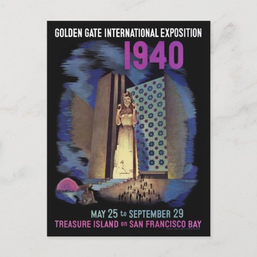 1940 Golden Gate International Exposition Poster Postcard