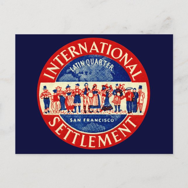 1940 International Settlement San Francisco Postcard (Front)