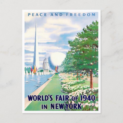 1940 New York World Fair vintage travel postcard