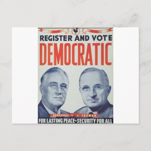 1940 Roosevelt - Truman Postcard (Front)