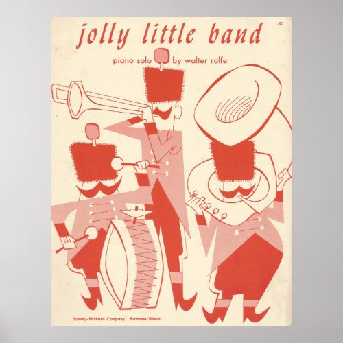 1940 sheet music cover  Jolly Little Band Poster