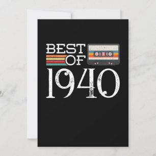 1940 Vintage 80 th Birthday Anniversary Gift Invitation