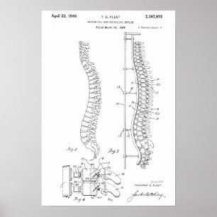 1940 Vintage Anatomical Spine Patent Art Print