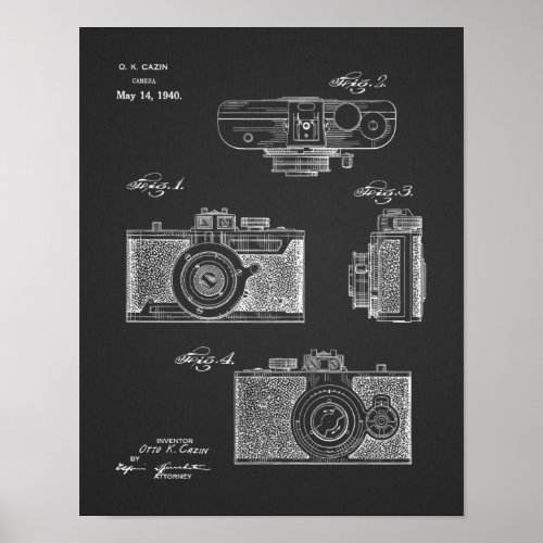 1940 Vintage Camera Patent Art Drawing Print