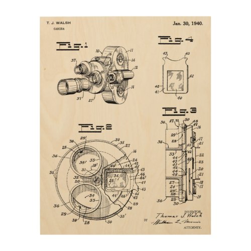 1940 Vintage Camera Patent Art Drawing Print