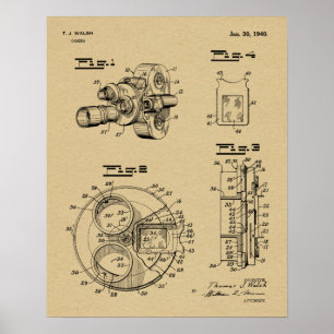 1940 Vintage Camera Patent Art Drawing Print