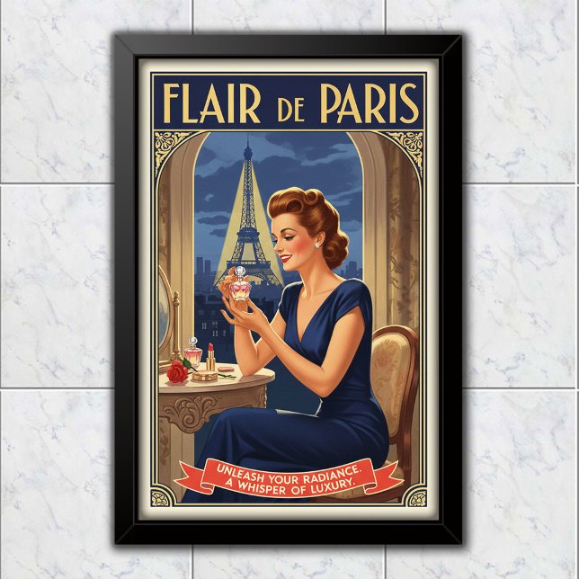 1940 Vintage Flair de Paris Perfume Advertising Poster (Creator Uploaded)