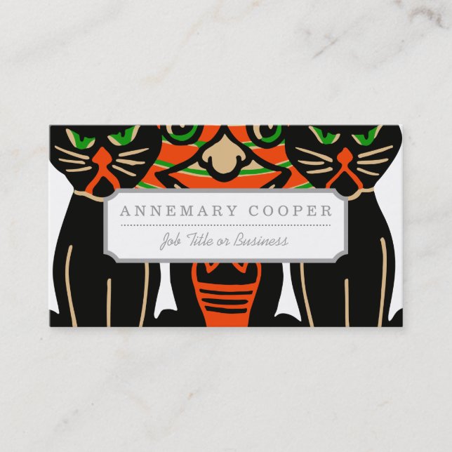 1940 Vintage Halloween Black Cats Business Card (Front)