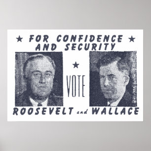 1940 Vote Roosevelt + Wallace, gray Poster