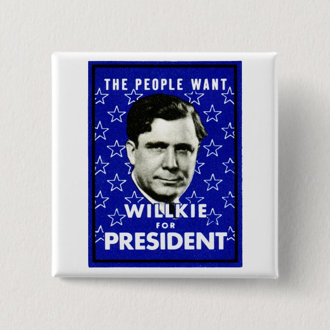 1940 WIllkie for President Pinback Button (Front)
