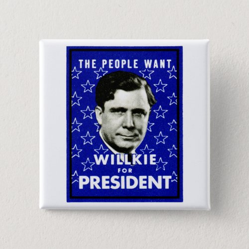 1940 WIllkie for President Pinback Button
