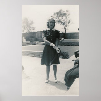 1940 woman with hat poster