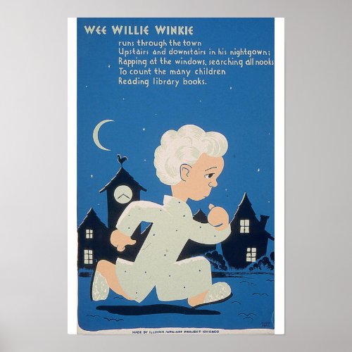 1940 WPA  WEE WILLIE WINKIE Art Project  Poster