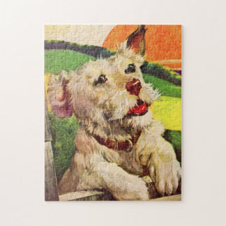 1940s adorable terrier dog jigsaw puzzle