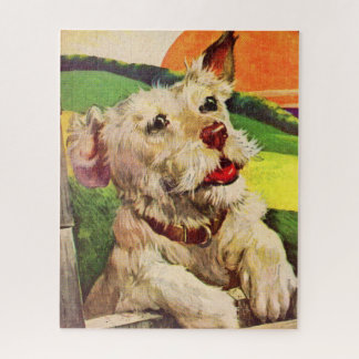 1940s adorable terrier dog jigsaw puzzle