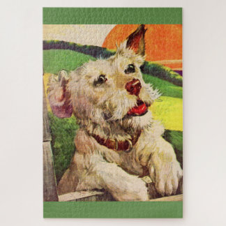 1940s adorable terrier dog jigsaw puzzle