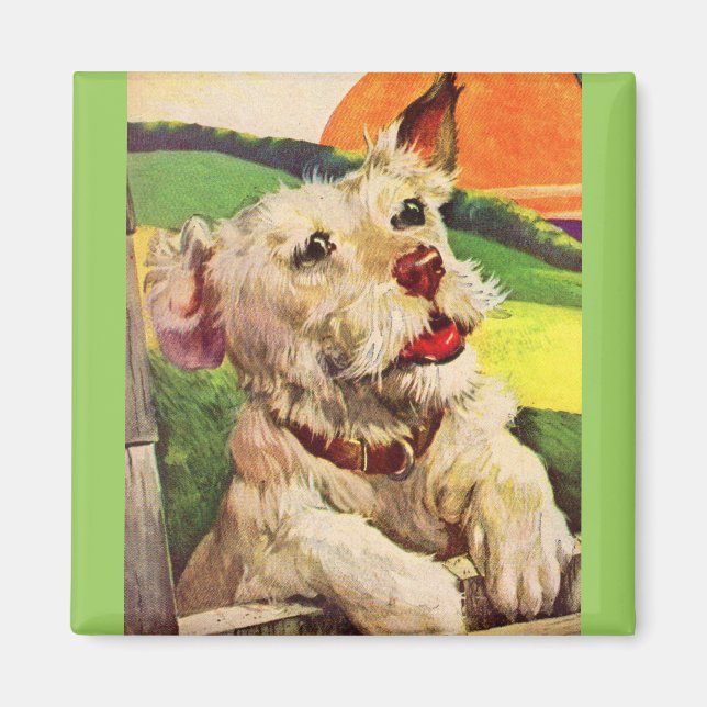 1940s adorable terrier dog magnet (Front)