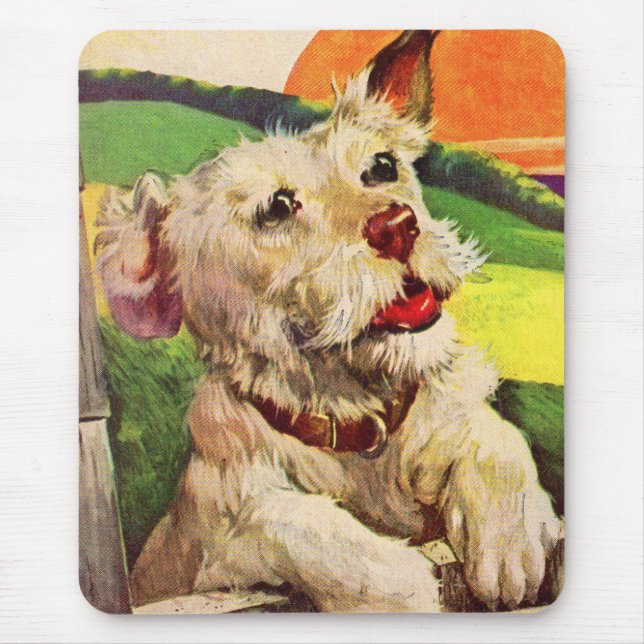 1940s adorable terrier dog mouse pad (Front)